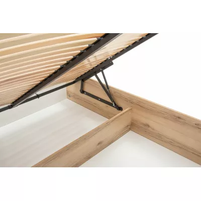Manželská posteľ 160x200 AZIZA - dub grand prírodná / biela