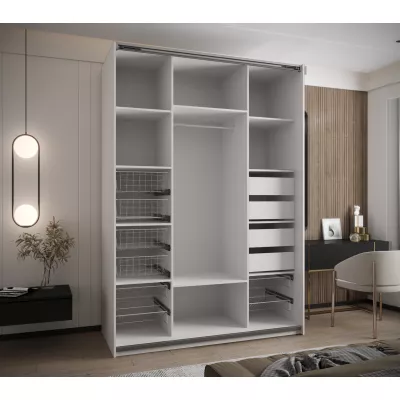 Dvojdverová skriňa SAMARA 3 - 180 cm, biela / dub artisan / čierna