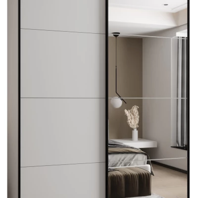 Dvojdverová skriňa SAMARA 3 - 170 cm, biela / čierna