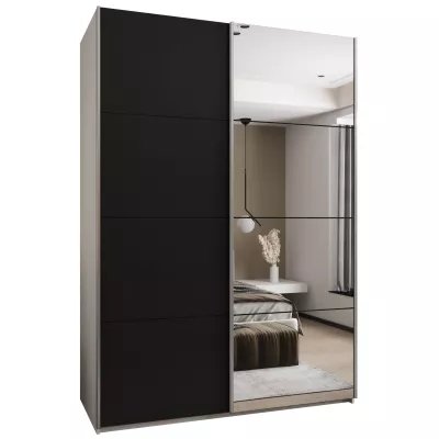 Dvojdverová skriňa SAMARA 3 - 170 cm, biela / čierna / strieborná