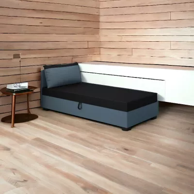 Jednolôžková posteľ 90x195 ZOLI 1 - čierna / modro šedá