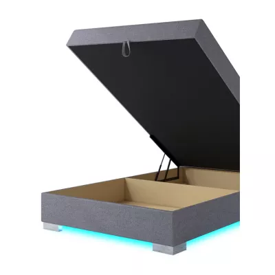 Jednolôžková posteľ 120x195 MORIA 1 s LED osvetlením - šedá / krémová