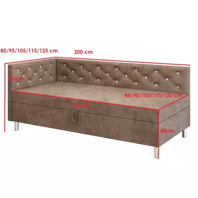 Jednolôžková posteľ 80x195 PIXI PLUS 2 - modro zelená