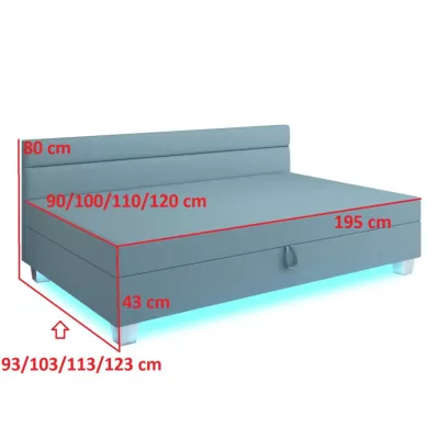 Jednolôžková čalúnená posteľ 80x195 GITA PLUS 1 - modro šedá