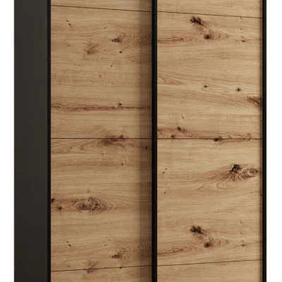 Dvojdverová skriňa SAMARA 1 - 100 cm, čierna / dub artisan / čierna