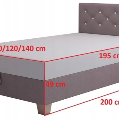 Jednolôžková posteľ 80x195 FREDERIKA 2 - modro šedá