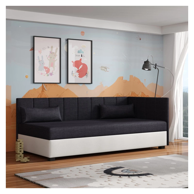 Jednolôžková posteľ 80x195 NAYLA PLUS 1 - čierna / krémová