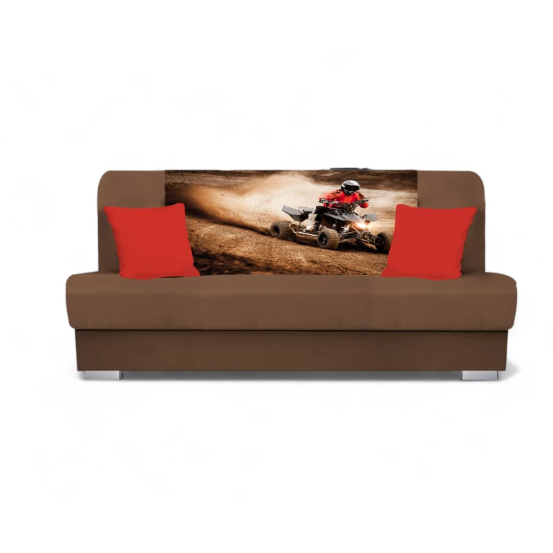 Rozkladacia pohovka BIRMA - hnedá / moto
