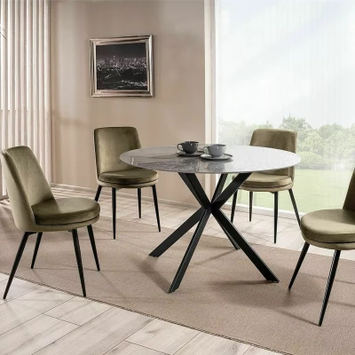 Okrúhly jedálenský stôl 90 KAMILO - šedý / čierny