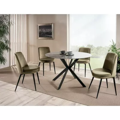 Okrúhly jedálenský stôl 90 KAMILO - šedý / čierny