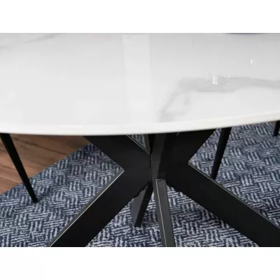 Okrúhly jedálenský stôl 90 KAMILO - biely / čierny
