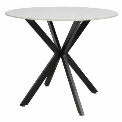 Okrúhly jedálenský stôl 90 KAMILO - biely / čierny