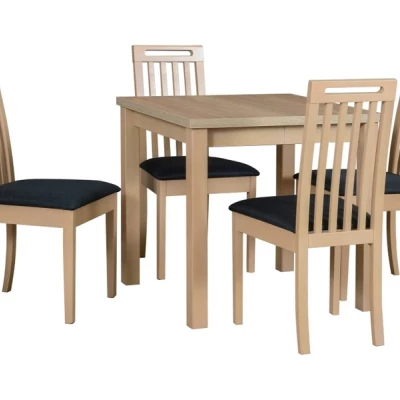 Jedálenský stôl LEON 8 - dub grandson / čierny