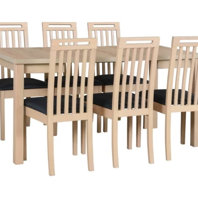 Jedálenský stôl LEON 8 - dub grandson / čierny