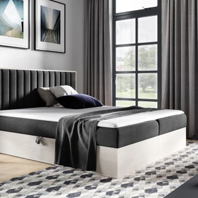 Kontinentálna posteľ 140x200 CHANTELLE 4 - nordic teak / grafitová + topper ZDARMA