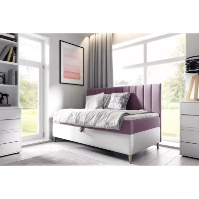 Kontinentálna posteľ 90x200 MIREN 2 - staroružová / biela, otváranie od nôh + topper ZDARMA