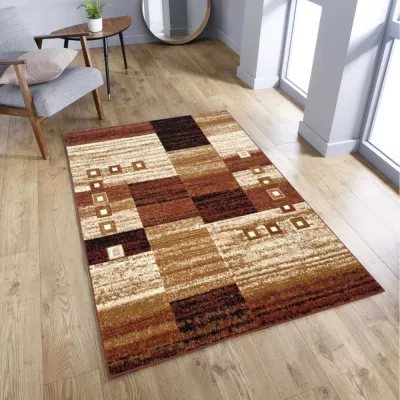 Geometrický koberec 140x190 cm LUKEN - hnedý