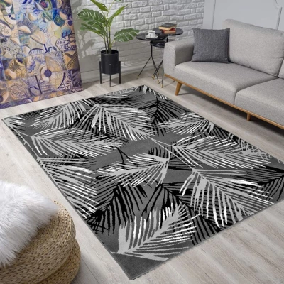 Kusový koberec 200x300 cm LUKEN vzorovaný - šedý / čierny