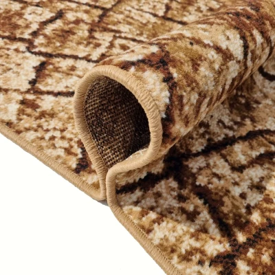 Kusový koberec 70x130 cm LUKEN moderný - béžový / hnedý