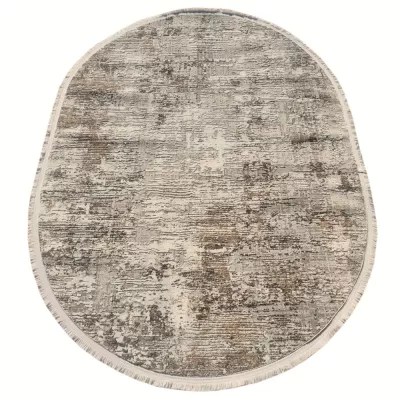 Oválny kusový koberec 80x150 cm STEFANO - béžový / zlatý / hnedý