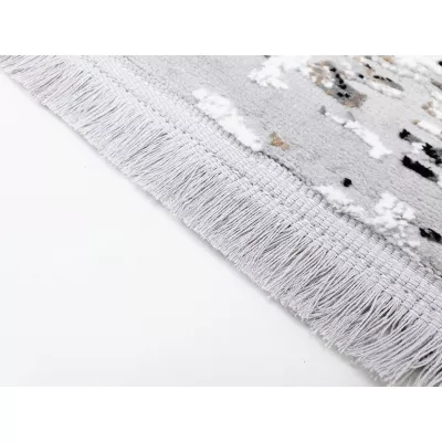 Okrúhly koberec 120 cm STEFANO - šedý / čierny / béžový