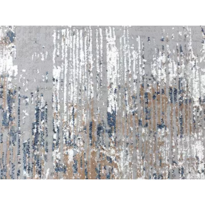 Obdĺžnikový kusový koberec 140x190 cm STEFANO - šedý / modrý / biely