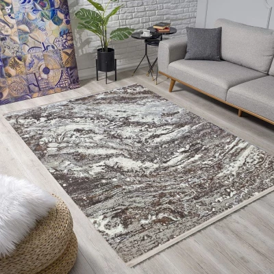 Obdĺžnikový koberec 80x150 cm STEFANO - béžový / zlatý