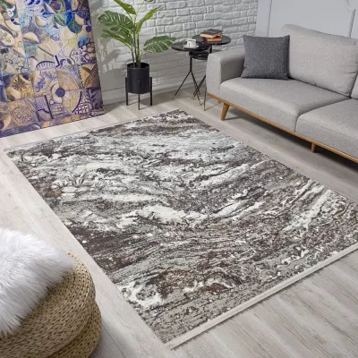 Obdĺžnikový koberec 80x150 cm STEFANO - béžový / zlatý