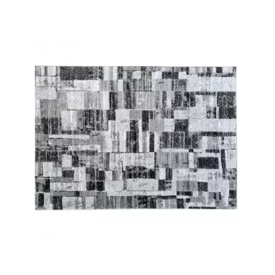 Kusový koberec 200x290 cm DEMIAN so vzorom patchwork - šedý / biely