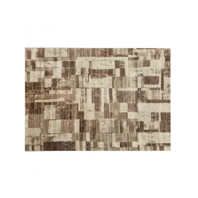 Kusový koberec 80x150 cm DEMIAN so vzorom patchwork - hnedý / béžový