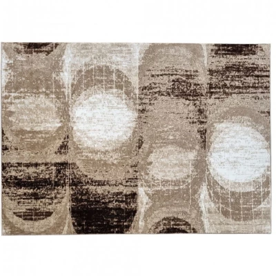 Abstraktný kusový koberec 120x170 cm DEMIAN - hnedý / biely / čierny