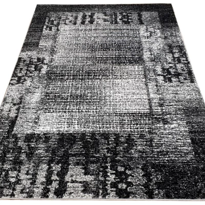 Kusový koberec 200x290 cm DEMIAN - šedý / biely / čierny
