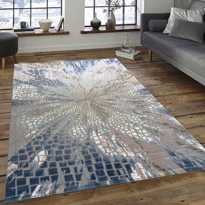 Obdĺžnikový kusový koberec 240x330 GALT 8 - šedý / modrý