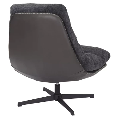 Čalúnené kreslo CAMISA - tmavo šedé / čierna eko koža