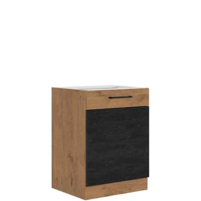 Dolná jednodverová kuchynská skrinka 60 cm ZHILAN - dub lancelot / dark wood