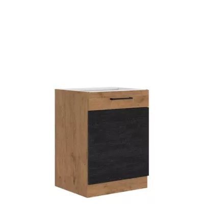 Dolná jednodverová kuchynská skrinka 60 cm ZHILAN - dub lancelot / dark wood