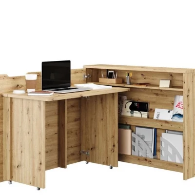 Skladací písací stôl CELENA - dub artisan, ľavý