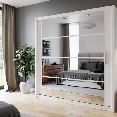 Šatníková skriňa 160 cm so zrkadlom ARCADIA - biela