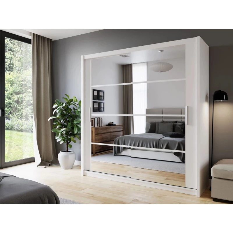 Šatníková skriňa 160 cm so zrkadlom ARCADIA - biela