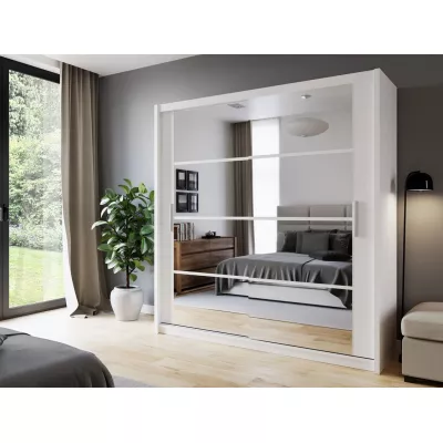 Šatníková skriňa 160 cm so zrkadlom ARCADIA - biela
