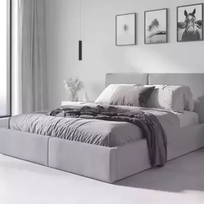 Manželská posteľ 160x200 JOSKA s matracmi - popolavá