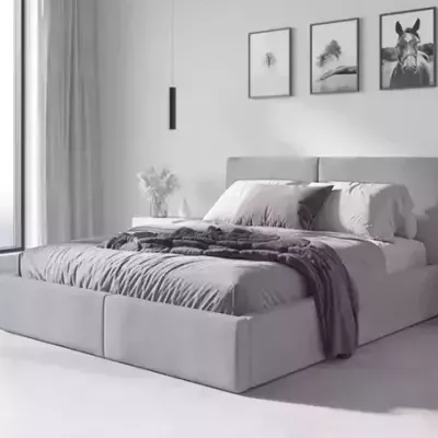 Manželská posteľ 160x200 JOSKA s matracmi - popolavá