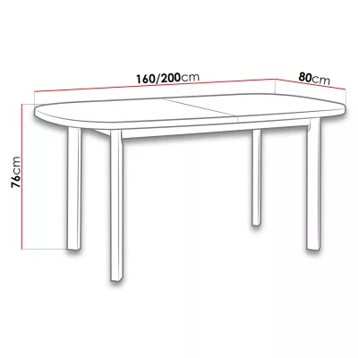 Rozkladací oválny jedálenský stôl 160x80 cm BANGS 9 - orech