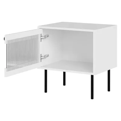 Set 2x presklený nočný stolík FORNEY - čierny