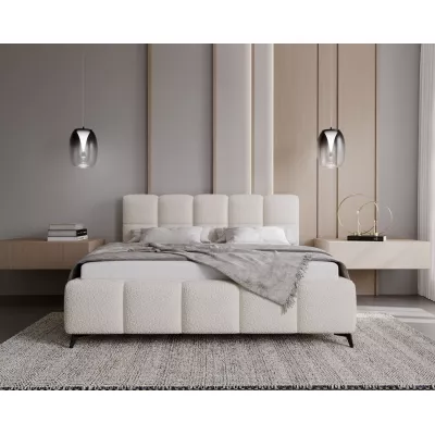 Čalúnená posteľ 180x200 ARMINDA 1 s úložným priestorom - krémovo biela