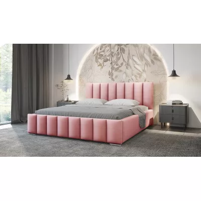 Elegantná čalúnená posteľ 140x200 MADALENA 1 s úložným priestorom - ružová