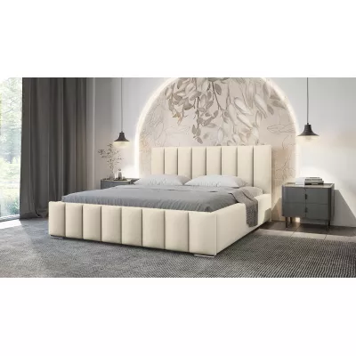 Elegantná čalúnená posteľ 120x200 MADALENA 1 s úložným priestorom - vanilková