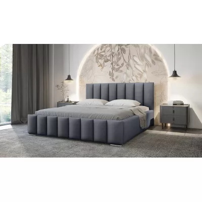 Elegantná čalúnená posteľ 120x200 MADALENA 1 s úložným priestorom - šedá