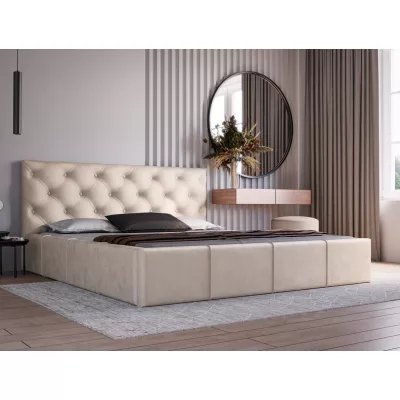 Elegantná čalúnená posteľ 200x200 NURIA 1 - vanilková