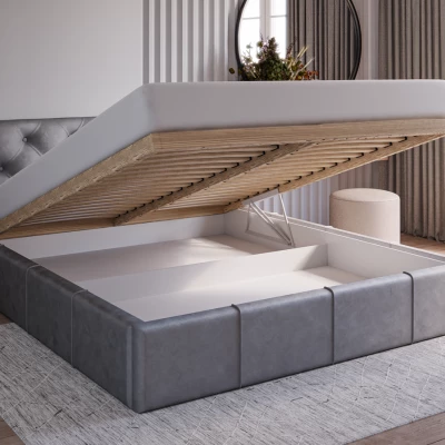 Elegantná čalúnená posteľ 200x200 NURIA 1 - šedá